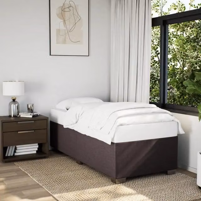 Giroletto senza Materasso Marrone Scuro 100x200 cm Tessuto 3284453
