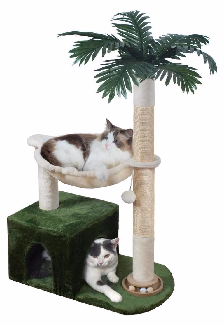 Altalena da interno Kratzbaum, 95 cm, con amaca in metallo e percorso a biglie, colore verde