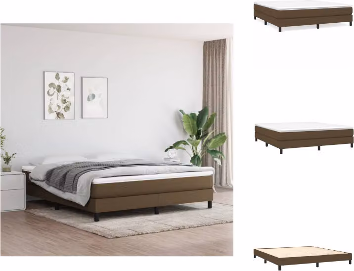 vidaXL Letto a molle insacchettate in tessuto marrone scuro 160x200 cm - Letti e strutture letto