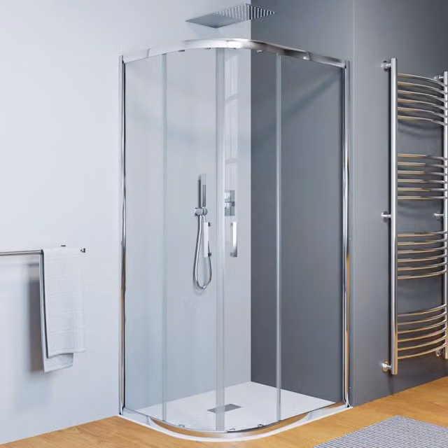 Box doccia semicircolare scorrevole 80x100 , trasparente 6mm h195 cm Netana