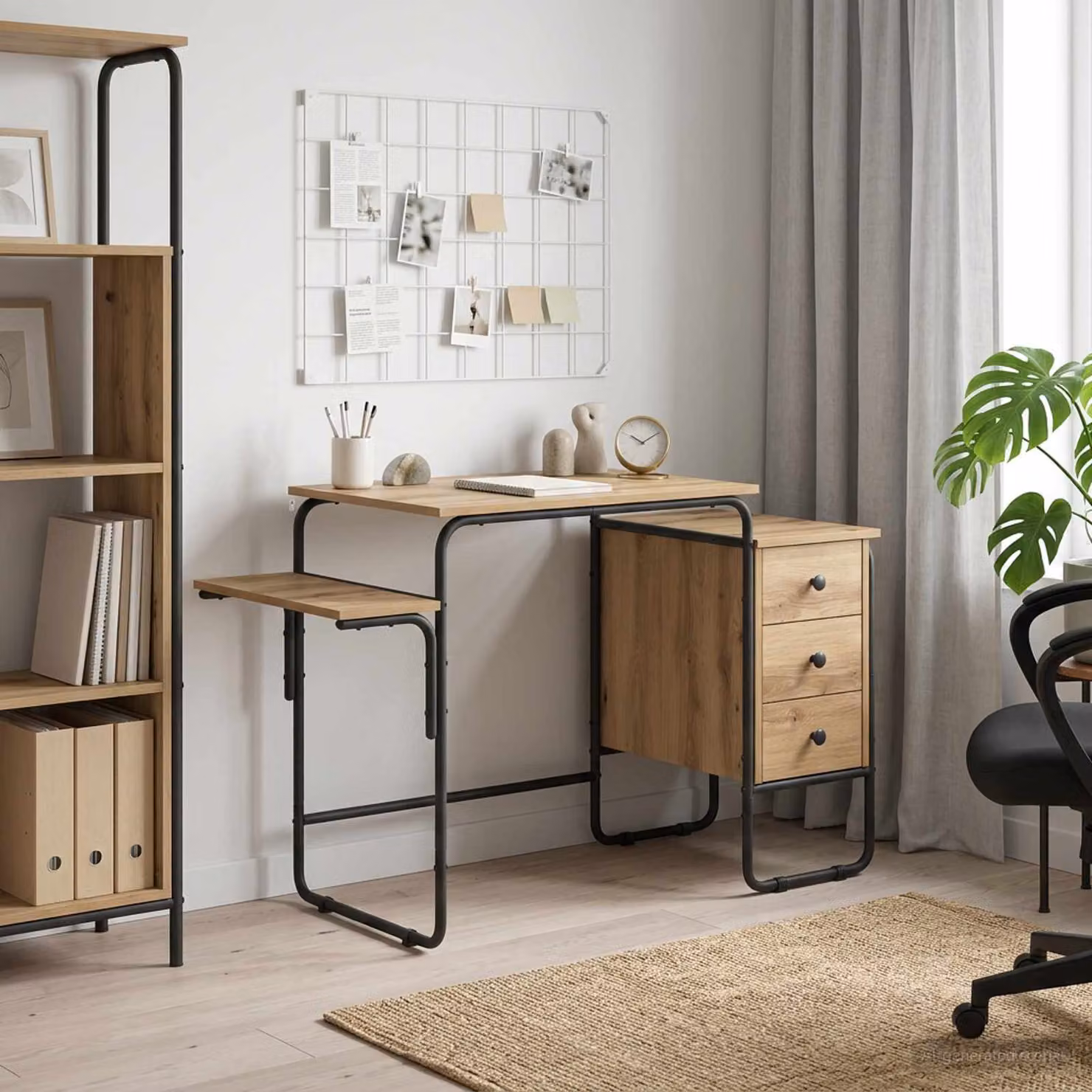 Scrivania da ufficio vidaXL in stile industriale, colore marrone rovere, L: 120 cm, P: 60 cm, H: 75 cm