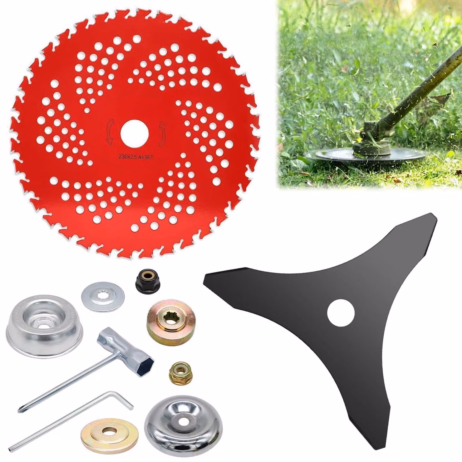 Dischi per decespugliatore, 2 pezzi, dimensioni 255/230 x 25,4 mm