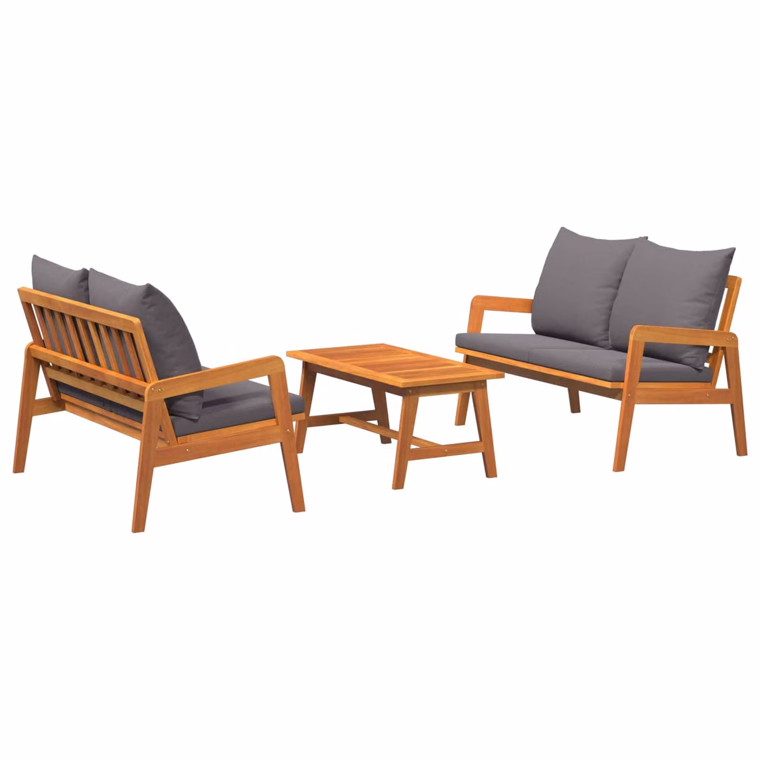 Set bistrot da giardino vidaXL in legno di acacia massello marrone, 3 pezzi