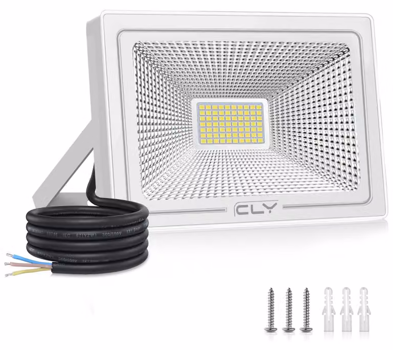 Faretto a LED da 50W, 6500K, bianco freddo, grado di protezione IP66, 5000 lumen, cavo da 1,5 metri