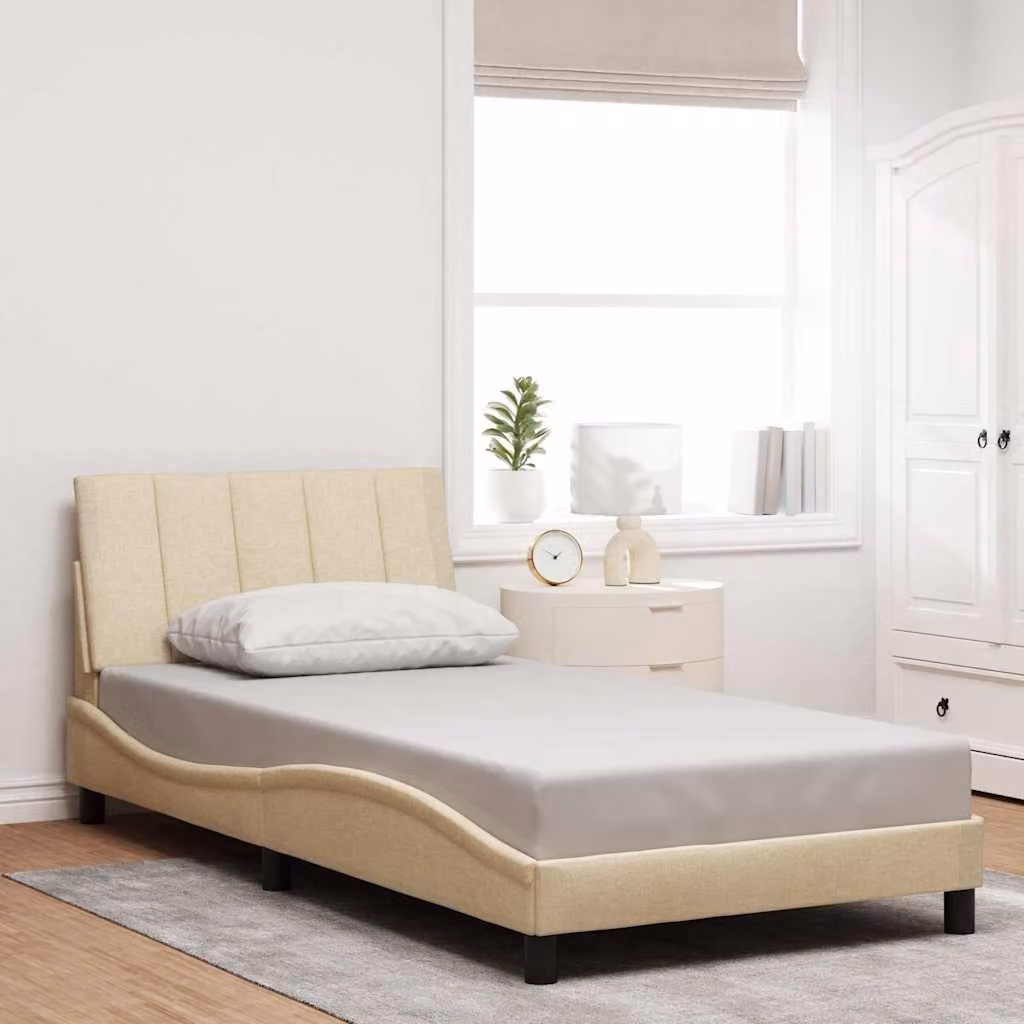 vidaXL Giroletto Hanko senza Materasso in Tessuto Beige L/P: 100 x 200 cm