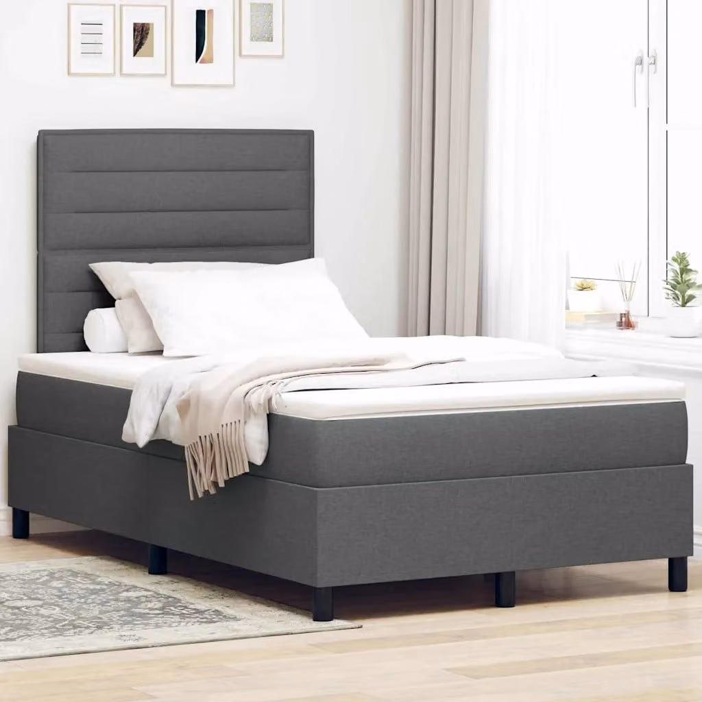 Letto a molle con materasso vidaXL Grigio scuro L: 200 cm, P: 120 cm, H: 28 cm