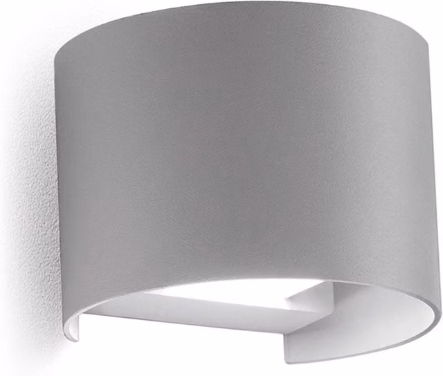 Applique da esterno Gea Henk in metallo con LED regolabile, bianca o grigia, IP54