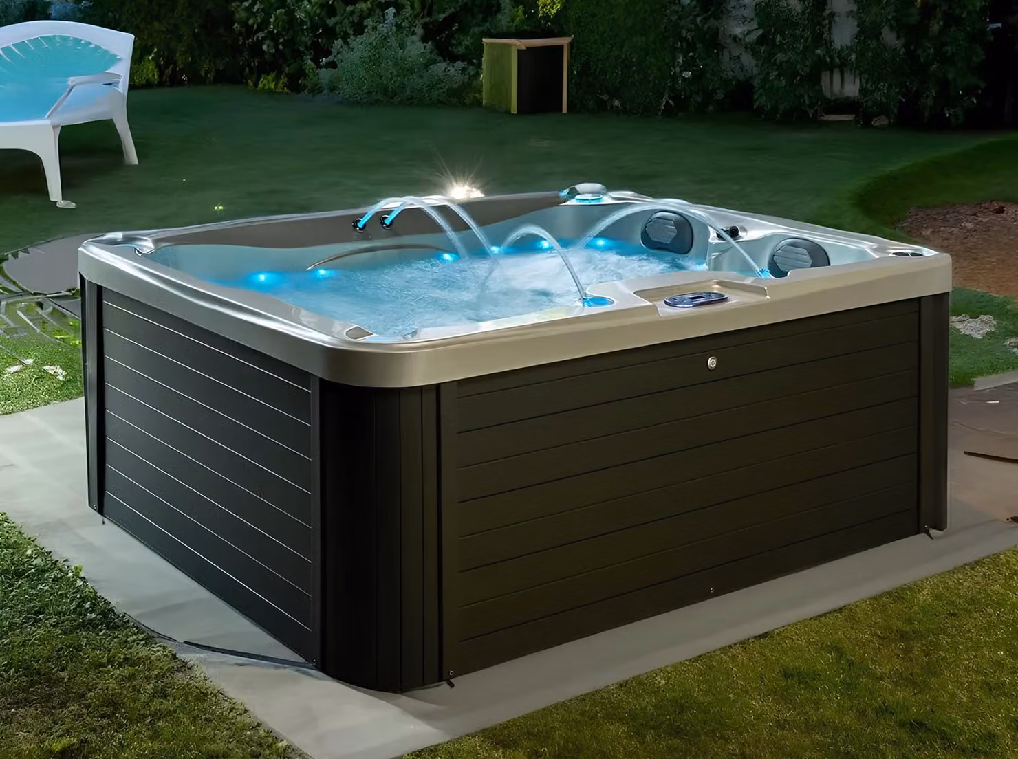 Außenwhirlpool Whirlpool Thermalbecken Massagebecken Blubberbad 200x165 cm