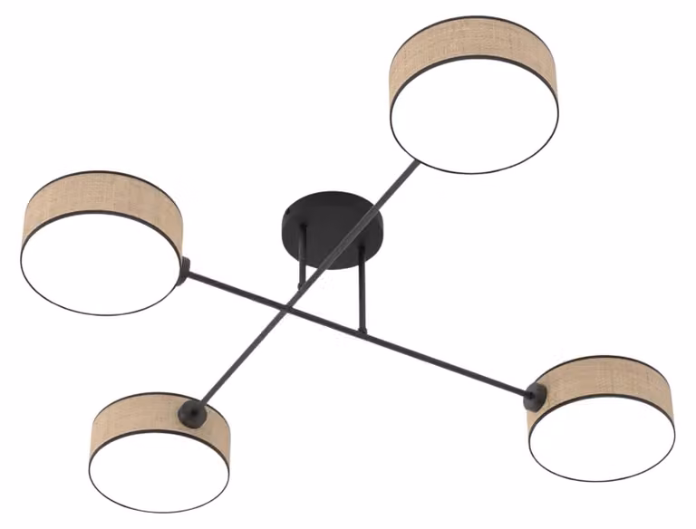Lampada a sospensione MAGA nero-marrone 4xE14x15W in tessuto, dimensioni: 22x96x96 cm, IP20, Emibig
