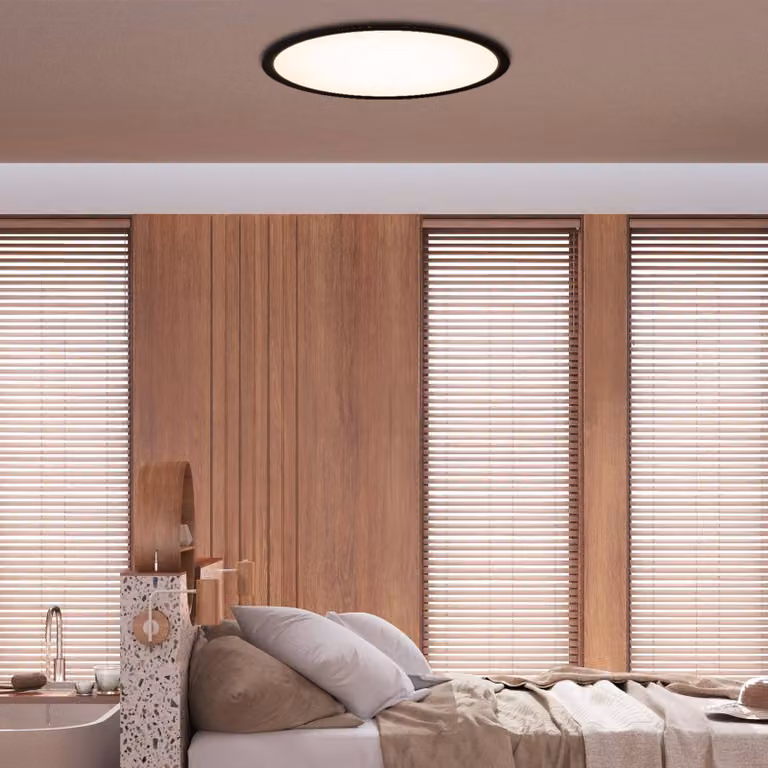 Näve Plafoniera a LED Karl, dimmerabile, Nero, Bagno, Plastica, Moderno, Plafoniera LED