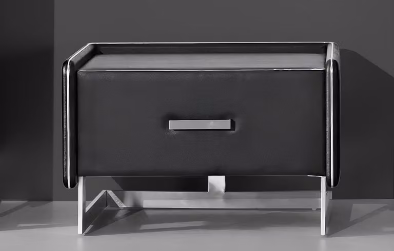 Nacht Tisch Konsole Designer Zimmer Leder Metall Tische Konsolen Schlaf Beistell