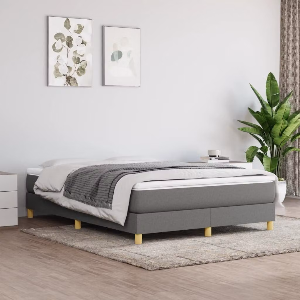 Maison Exclusive - Struttura Letto a Rete a Molle Grigio Scuro 140x190 cm Tessuto