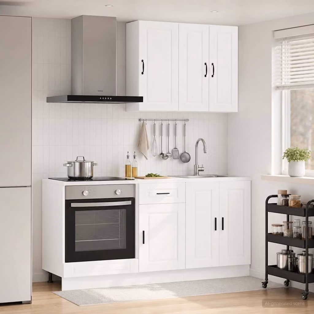 Unità cucina moderna vidaXL PORTO in 5 pezzi bianco opaco in legno MDF