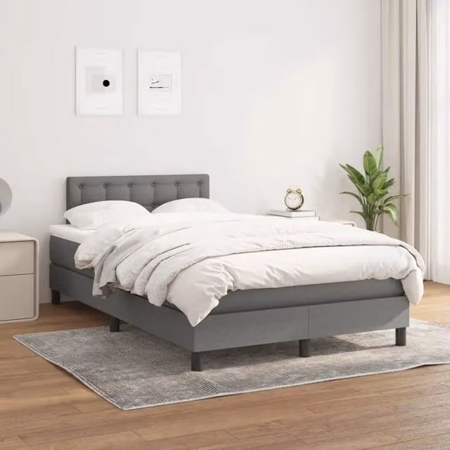 Letto Ibrido con Giroletto a Molle e Materasso vidaXL Grigio e Bianco L/P/H: 200 x 120 x 88 cm – 1
