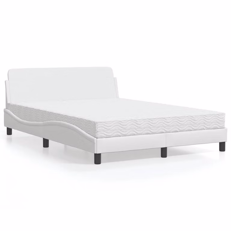 Letto con Materasso Dover vidaXL Bianco in Similpelle L/P: 140 x 200 cm