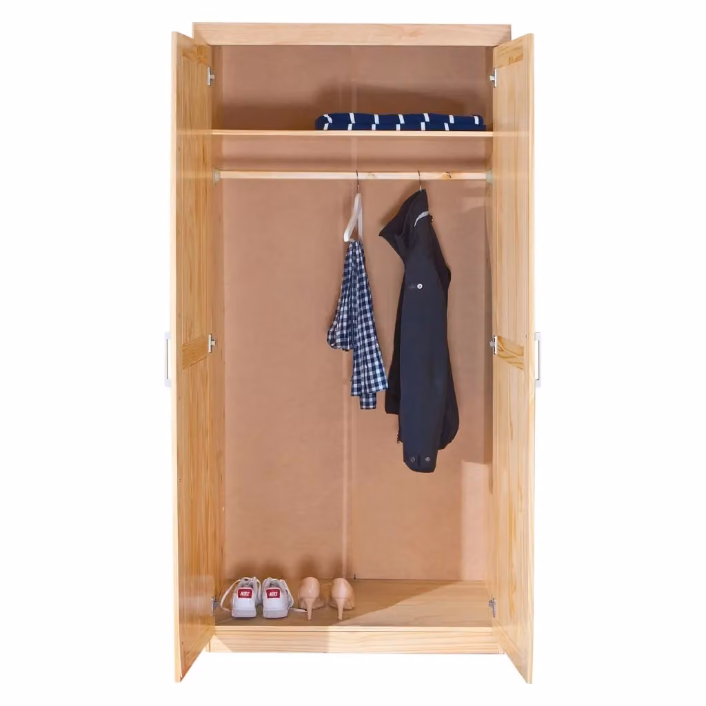 Armadio Multiuso Terzorio DMORA con 2 Ante, Appendiabiti e Ripiani, Marrone Rovere, L: 95 cm, H: 190 cm – 2