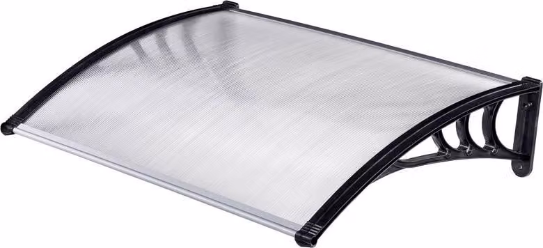 Pensilina per porta DIY501, 80 x larghezza 120 cm, in policarbonato