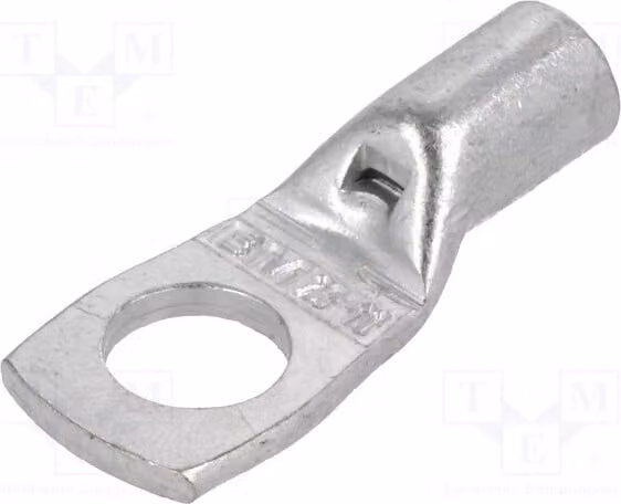 1 x Morsetto a cappello: morsetto a tubo da 25 mm², filettatura M10, connessione a crimpare, stagnato, modello BM 01643, isolato