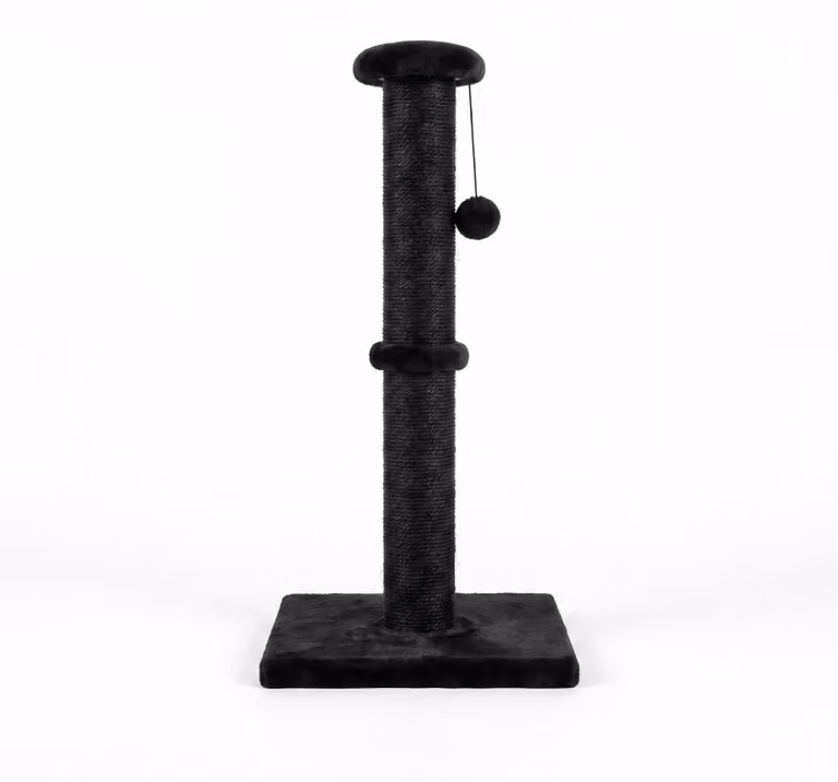 IvoQ Tiragraffi per Gatti - 90 cm - Nero - Robusto tiragraffi con pallina gioco e sisal - 90x40x40 cm