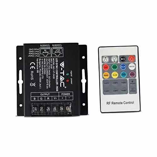 Controller per Strip LED RGB Dimmerabile Porta RJ45 con Telecomando 25 Tasti