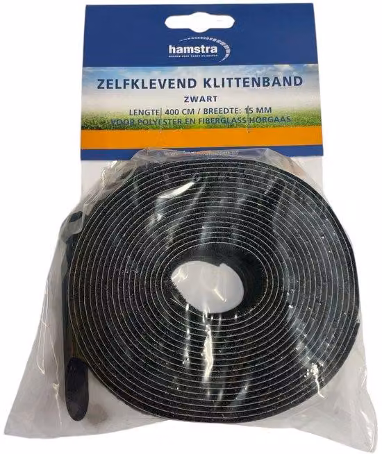 Nastro a strappo autoadesivo Unyqoos® da 400 cm x 15 mm – nero, per il fissaggio di zanzariere (in poliestere e fibra di vetro) ai telai delle finestre, senza necessità di foratura