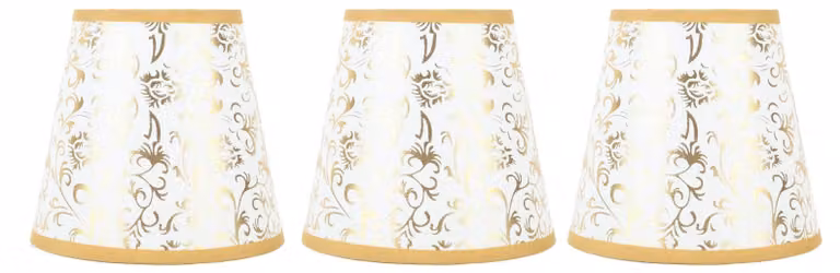 Paralume in tessuto, a innesto, paralumi moderni in tessuto per lampadine E14, lampadari, lampade da tavolo, 3 pezzi, oro