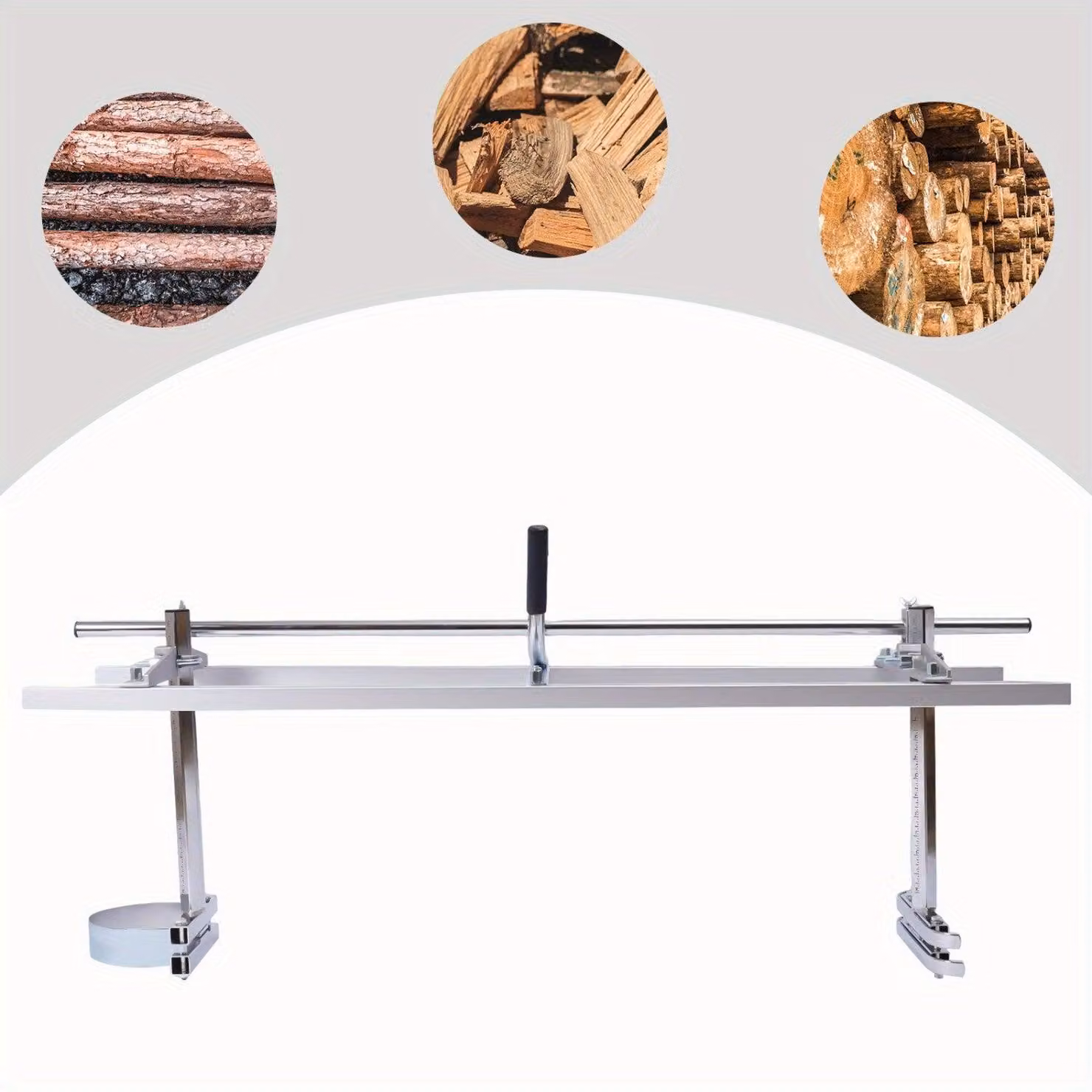 Guida per motosega - Supporto per motosega - Rilascio guida per seghe - Guida per seghe in legno - Accessorio per seghe - Alluminio e acciaio