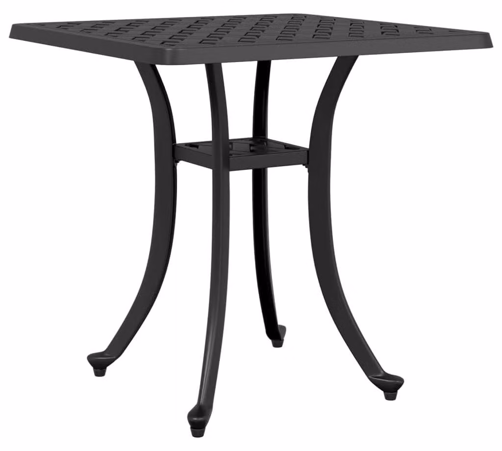 Tavolo da giardino stabile, realizzato in alluminio pressofuso, colore nero