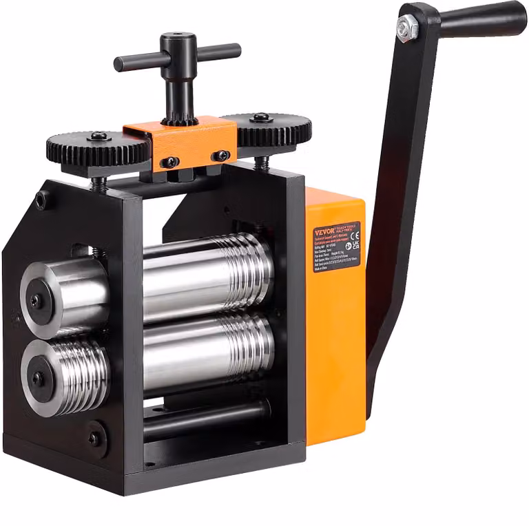 VEVOR 3 in 1 laminatoio manuale 75 mm laminatoio combinato, laminatoio manuale laminatoio per gioielli spessore regolabile da 0,03 a 6,5 mm, laminatoio manuale per platino / oro K / ottone