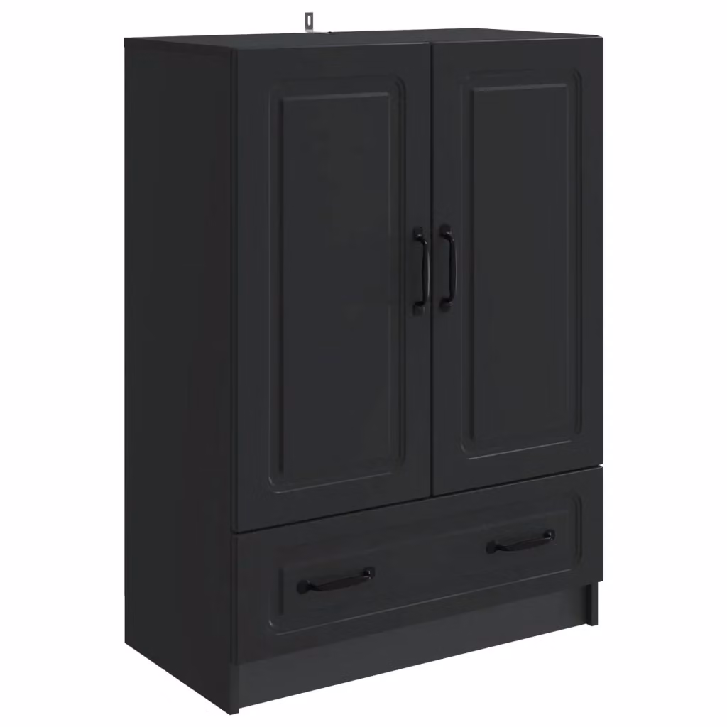Credenza moderna vidaXL in legno MDF nero L: 66 cm, P: 34,5 cm, H: 92 cm – 2