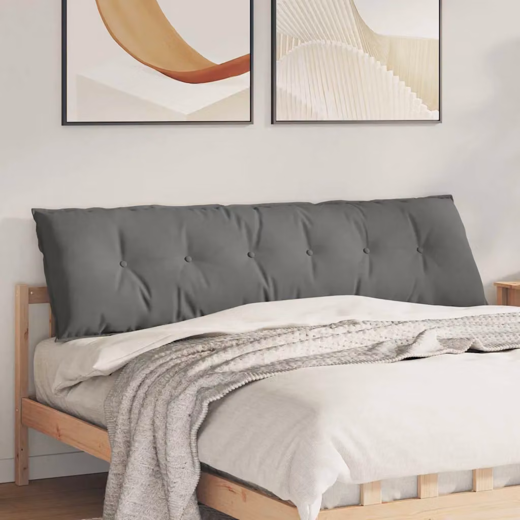 vidaXL Cuscino per Schiena Grigio con Rivestimento Rimovibile L: 180 cm, P: 50 cm