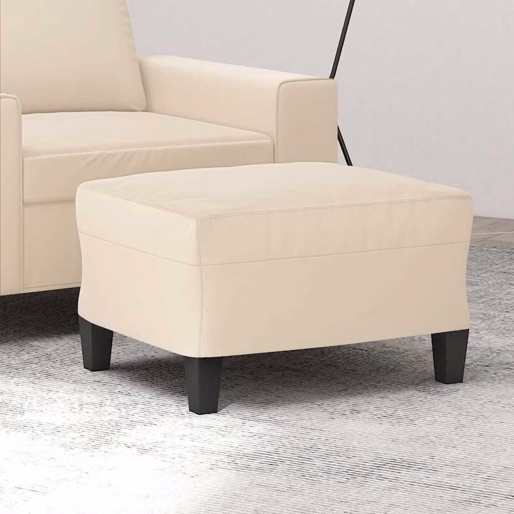 Poggiapiedi vidaXL Beige in Tessuto Microfibra L: 60 cm, P: 50 cm, H: 41 cm