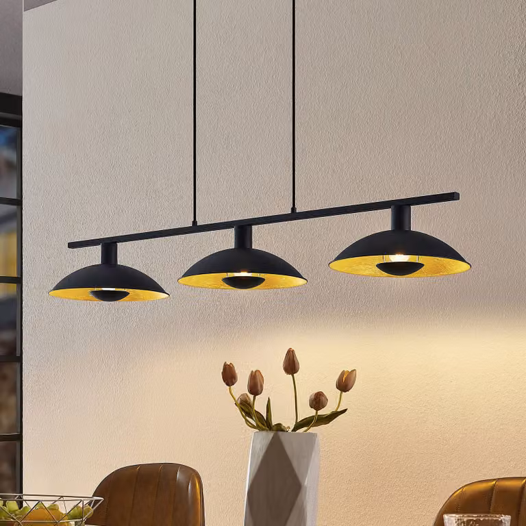 Lampada a sospensione Narisara Lindby, dimmerabile, Nero, Soggiorno / Sala da pranzo, Metallo, Moderno, Lampada a sospensione