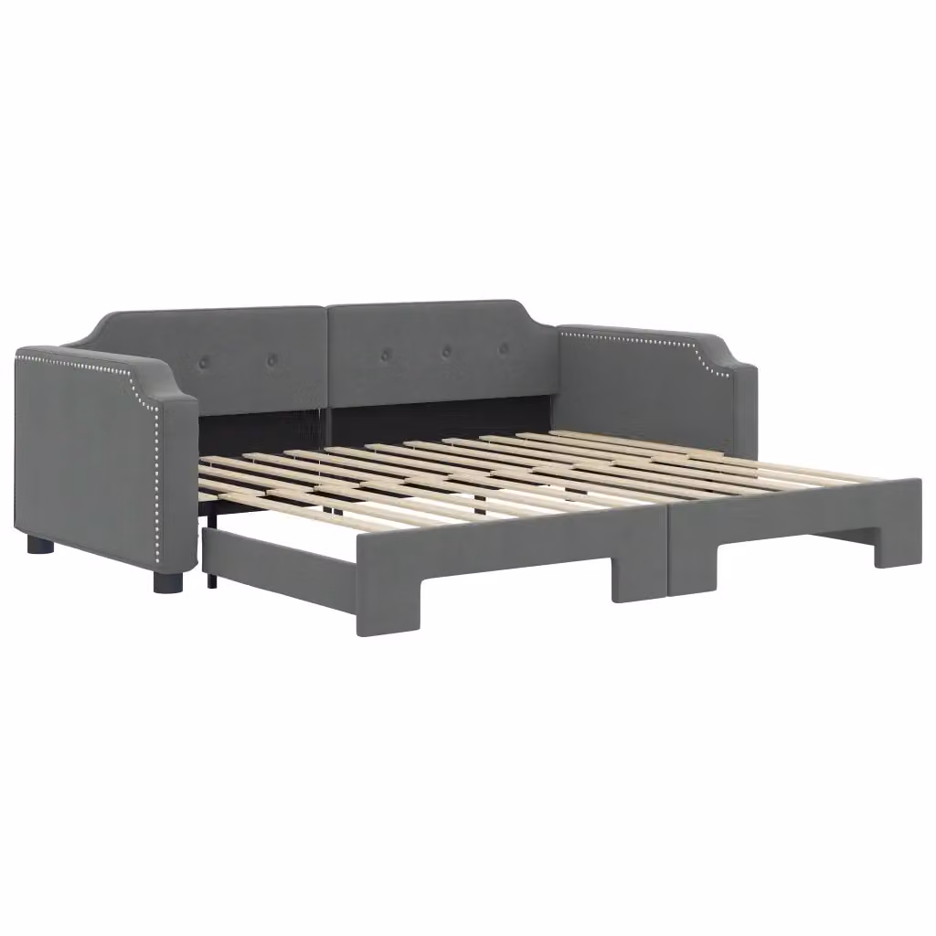 Divano Letto con Letto Estraibile vidaXL Grigio Moderno in Tessuto con Struttura in Legno e Metallo L/P/H: 223 x 90 x 66,5 cm – 2