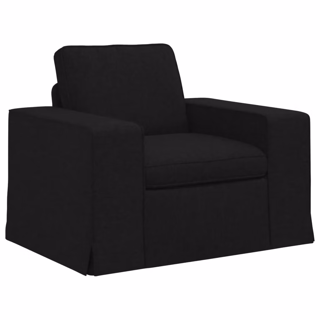 vidaXL Divano Moderno in Tessuto Nero con Struttura in Metallo L: 103 cm, P: 80 cm, H: 82 cm – 2