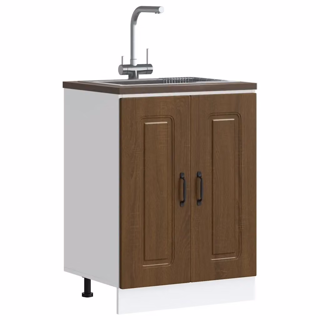 Mobile base lavello da cucina Kalmar marrone con ante a battente L: 60 cm, P: 46 cm, H: 81,5 cm – 2