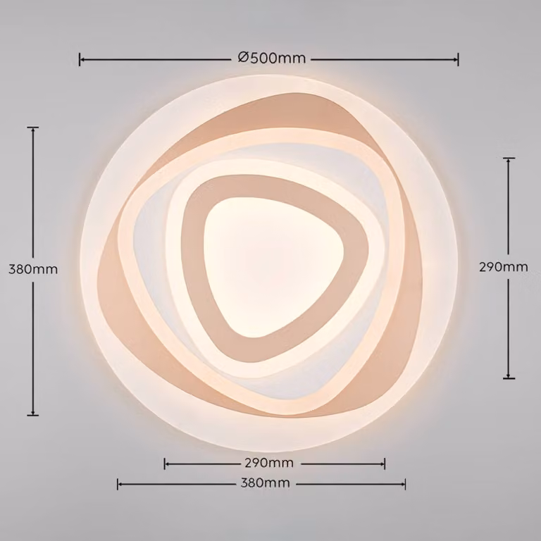 Reality Leuchten Plafoniera soffitto Zilo, dimmerabile, Bianco / Opale, Soggiorno / Sala da pranzo, Metallo, Moderno, Plafoniera
