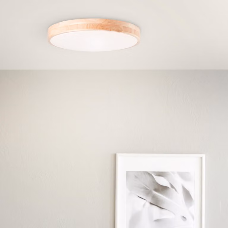 BRILLANTE applique e plafoniera 50cm Slimline metallo/legno/plastica/bianco