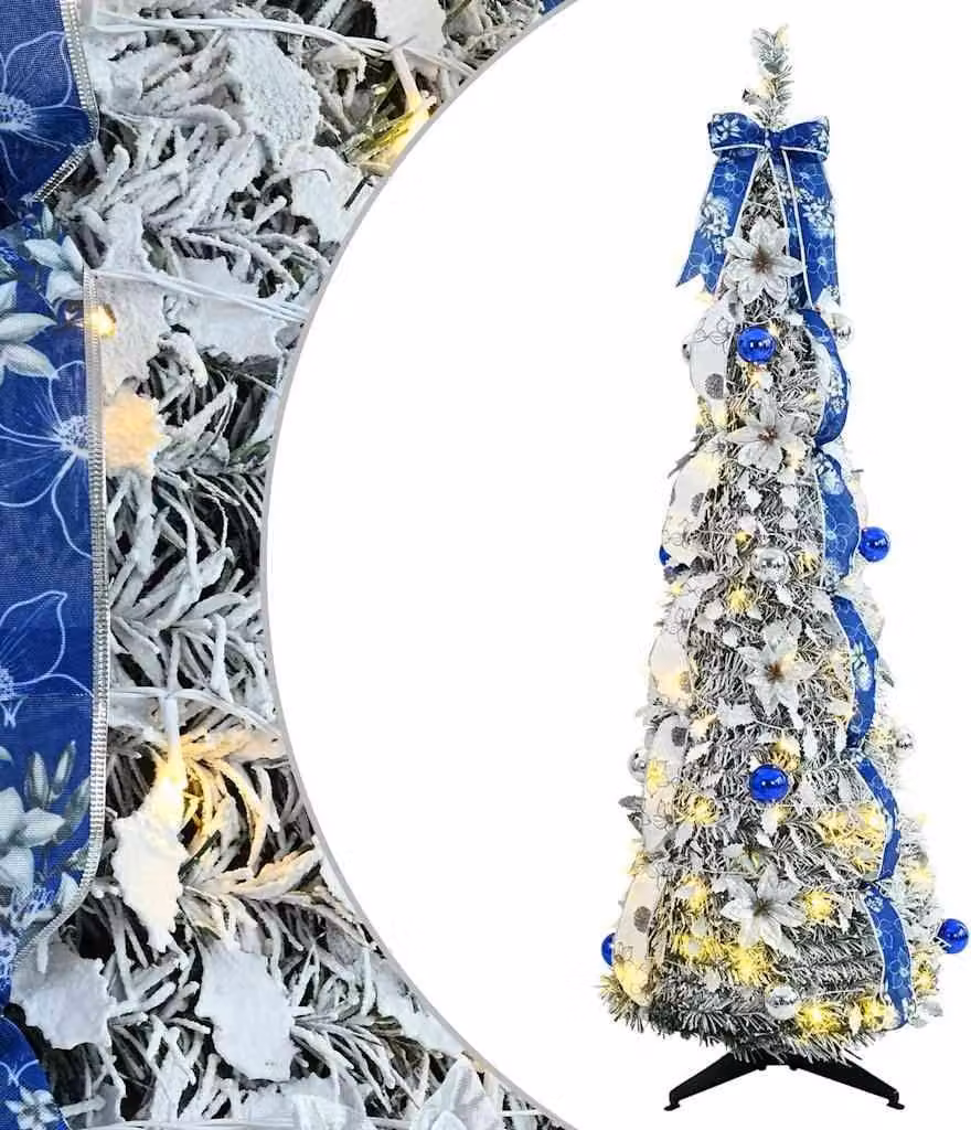Albero di Natale artificiale con 100 LED Bianco 150 cm PVC