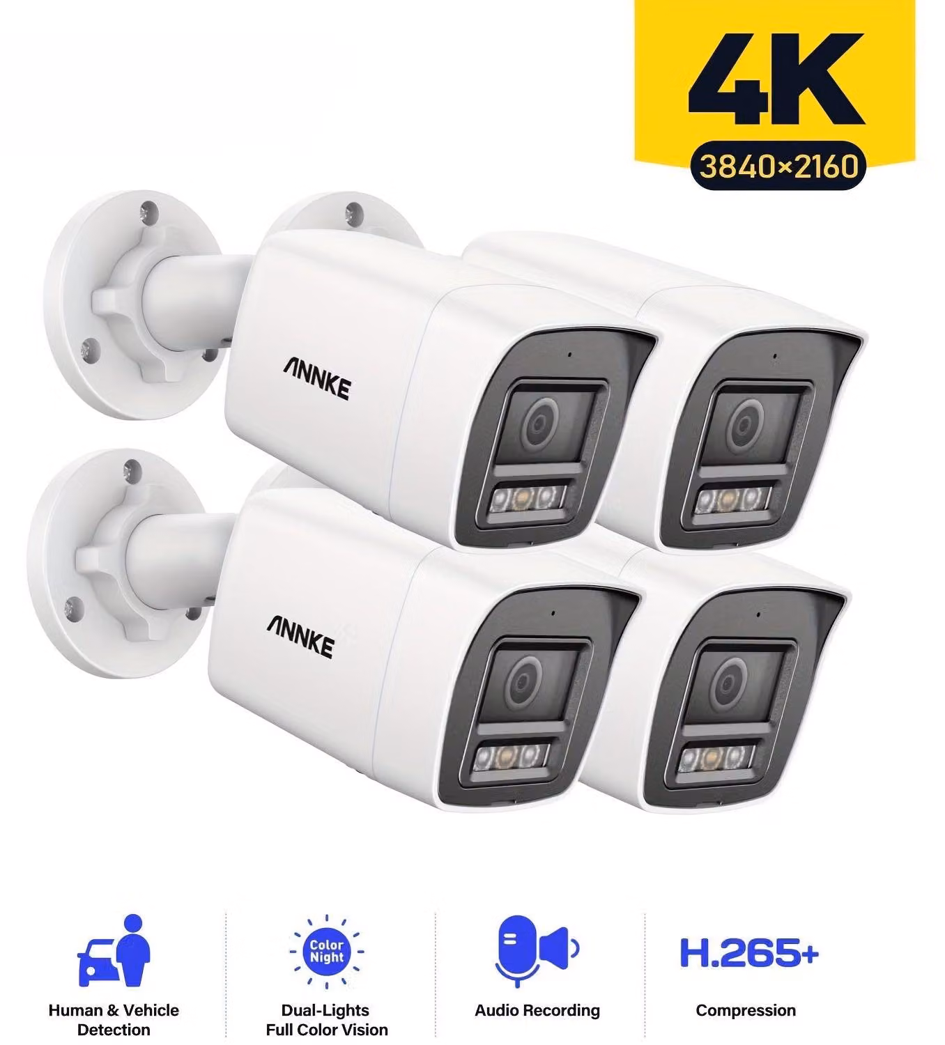 Telecamera di sicurezza - Videosorveglianza - Telecamera esterna - Telecamera IP - Telecamera di sorveglianza - 4K Ultra HD