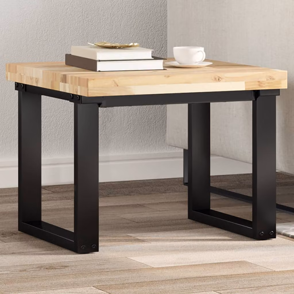 Piano Tavolo Quadrato in Legno Massello di Acacia Marrone vidaXL L/P/H: 50 x 50 x 4 cm