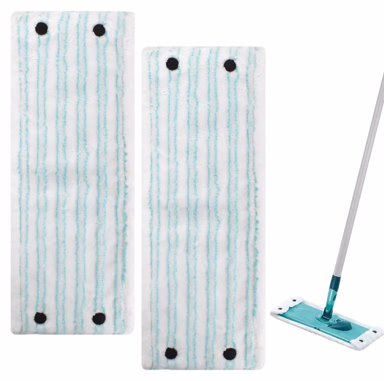 Set da 2 copri-mop in microfibra, dimensioni 42x15,5 cm, ad alta capacità di assorbimento, adatti a tutti i tipi di pavimento