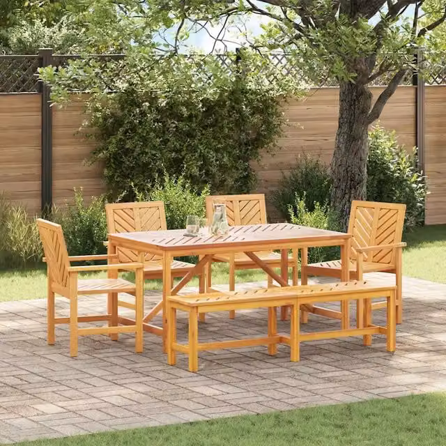 Set da Pranzo per Giardino 6 pz Marrone 3154114