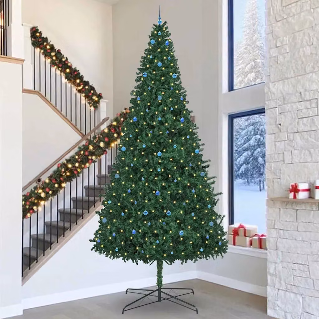 Albero di Natale a cono vidaXL Verde con luci LED bianco caldo, Altezza: 400 cm