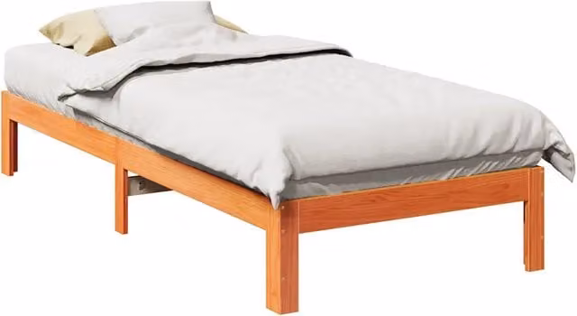 Letto senza Materasso Marrone Cera 80x200 cm Legno di Pino 859216