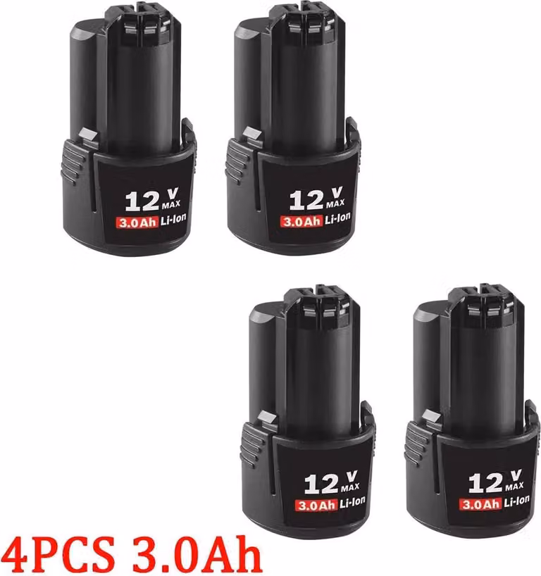 batteria 12V 3000mAh, batteria di ricambio per Bosch BAT412A/BAT414/BAT411/BAT412 D-70745GOP 2607336014, bianco, 4 pezzi