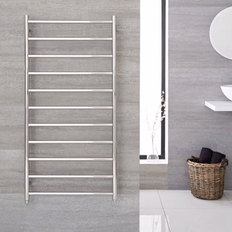 Scaldasalviette Elettrico a Scaletta - Termoarredo Bagno Acciaio Inossidabile - 300W - 1000 x 600mm - Quo