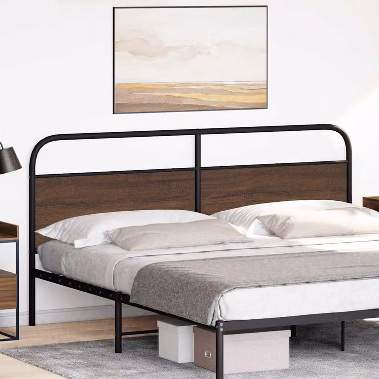 vidaXL Testiera di Ricambio Rovere Marrone 200 cm Acciaio