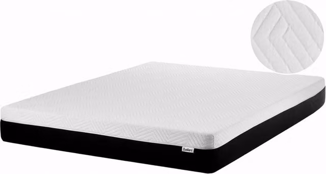 Materasso Ibrido BELIANI Bianco con Rivestimento Sfoderabile L: 160 cm, P: 200 cm, H: 25 cm – 1