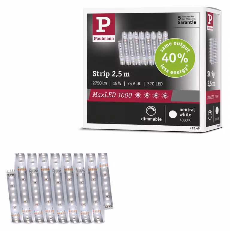 Paulmann MaxLED 1000: Striscia LED, luce bianca neutra, modulo di estensione